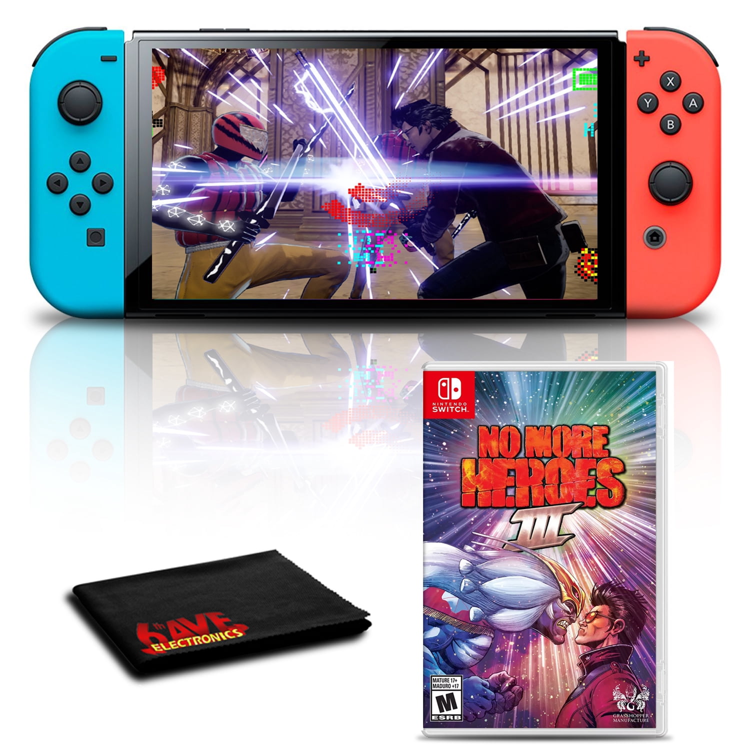 Nintendo Switch OLED Neon Blue/Red with No More Heroes 3 Game - Walmart.com