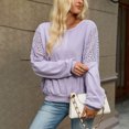 thumbnail image 5 of Bxsruta Womens Long Sleeve Tops Crew Neck Lace Patchwork Loose Casual Pullover Blouses, 5 of 8