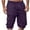 Purple, variant on jjayotai Men's Shorts for Summer Men Casual Fashion Solid Shorts With Multi-pocket Button Zipper Elastic Waist Shoort Pants