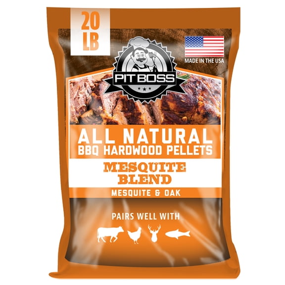 Pit Boss 100% All-Natural Hardwood Mesquite BBQ Grilling Pellets, 20 Pound Bag