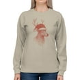 thumbnail image 2 of Festive Reindeer in Santa Hat Women's Sweatshirt, 2 of 3