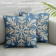 thumbnail image 3 of Nawypu  Christmas Throw Pillow Covers, Soft Decorative Throw Pillow Cases with Snowflakes for Couch Sofa Square Pillow Covers for Winter Holiday, Blue, 3 of 5