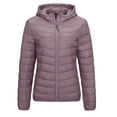 thumbnail image 6 of Winter Saving Womens Plus Size Puffer Jacket Puffer Jacket Long Sleeve Hooded Zip Up Quilted Lightweight Down Coat Tops Winter With Pockets, 6 of 7