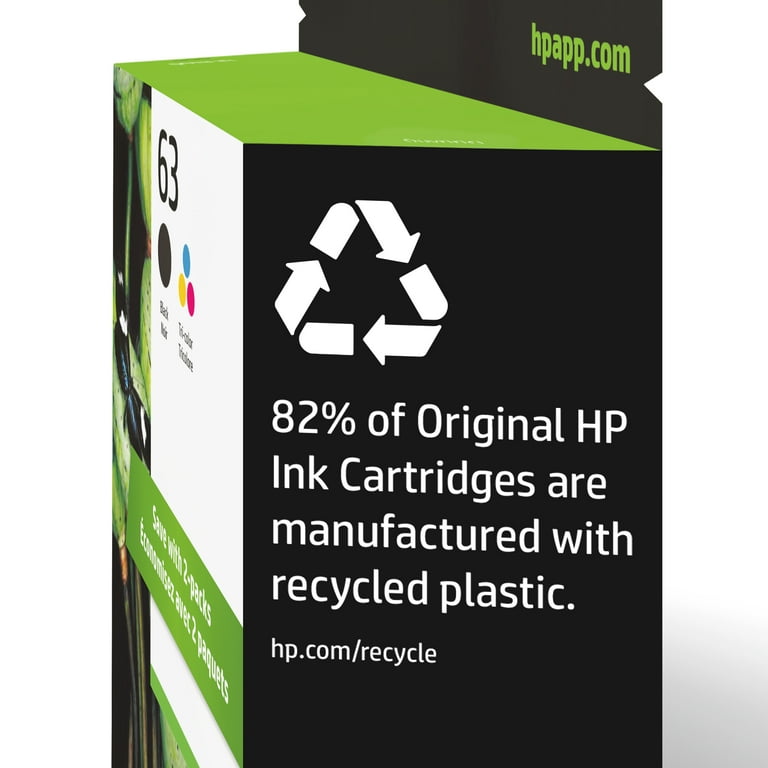 HP 63 Ink Cartridges - Black, Tri-color, 2 Cartridges (L0R46AN) 