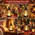 thumbnail image 6 of Vintage Christmas LED Lantern, Bronze Hurricane Lamp with Flickering Flameless Candle, Battery Operated Tabletop & Hanging Light for Indoor Christmas Holiday Decor, 6 of 7
