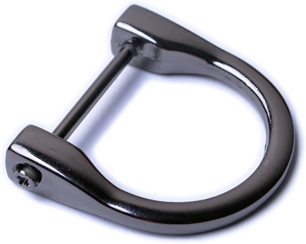 FEGVE Titanium D-Rings with Screw Shackle Horseshoe U Shape Key Ring DIY Leather Craft Purse for 1/2 Inch Strap 2 pcs 