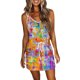 thumbnail image 1 of Mujeres Casual con cuello en V sin mangas vendaje Tie-dye estampado chaleco suelto Sling Dress Pompotops ghjkhdj7064, 1 of 5