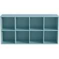 thumbnail image 5 of 8-Cube Storage Shelf Bookcase - Wooden 4-Tier Floor Standing Open Bookshelf, Modern TV Stand up to 55 Inchs for Home and Office, Light Blue, 5 of 16