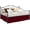 Burgundy Solid, variant on Pleated Bed Skirt with Split Corners for Daybeds - Three Side Coverage - 100% Brushed Microfiber Bed Skirt with 17" Inches Drop - Twin Size 39" x 75" (White Solid)