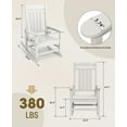 thumbnail image 6 of KINGYES Outdoor Rocking Chair Set of 2, HDPE Patio Rocking Chair, Heavy Duty Front Porch Rocker, White, 6 of 9
