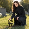 thumbnail image 4 of Metal Outdoor Decor, Grave Decorations, Sympathy Gifts for Loss of Mother, Grave Markers for Cemetery, 10X6 Inch Black Heart Metal Garden Stake Memorial Plaque with Rose and, 4 of 7