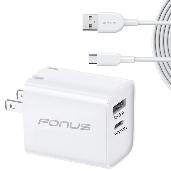 Fast Type-C 36W PD Home Charger for Motorola Moto G Pure/Power (2022)/5G Phones- 6ft Long Cable USB-C Power Cord QC3.0 Adapter M7Y