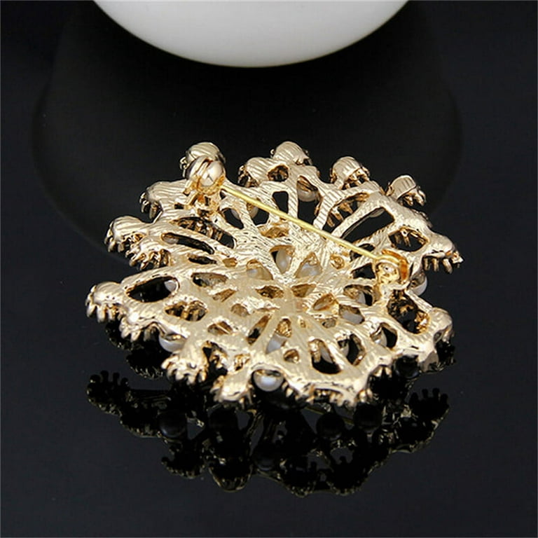 Buy Wholesale China Vintage Pearl Brooches Fashion Silver Gold Metal Flower  Rhinestone Brooch For Women & Rhinestone Brooches at USD 6.2