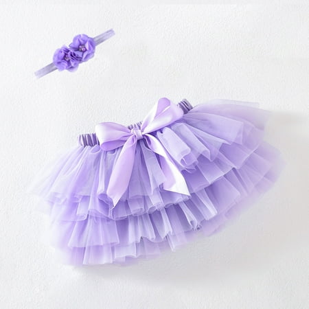 

nsendm Toddler Baby Girls Soft Fluffy Tutu Skirt Solid Bowknot Party Carnival Mesh Dress Pants for Teen Girls Childrenscostume Purple 2-3 Years