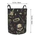 thumbnail image 4 of DouZhe Waterproof Collapsible Large Laundry Baskets, Skull Rock and Roll Music Prints Circular Hamper with Handles, 4 of 7