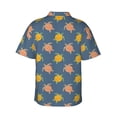 thumbnail image 6 of Wukai Cute Turtle Men's Hawaiian Shirt Short Sleeve Casual Button Down Summer Beach Aloha Shirt Tropical Print Holiday Party, 6 of 8