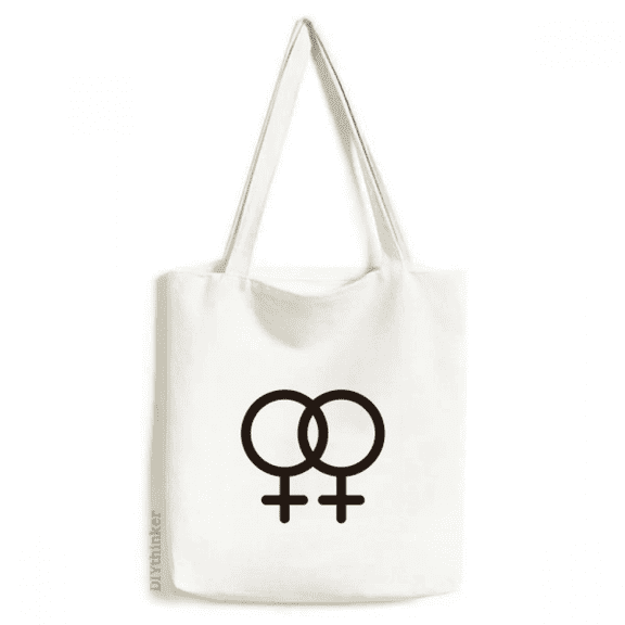 Gender Differentiation Identifying Women Equality Tote Canvas Bag Shopping Satchel Casual Handbag