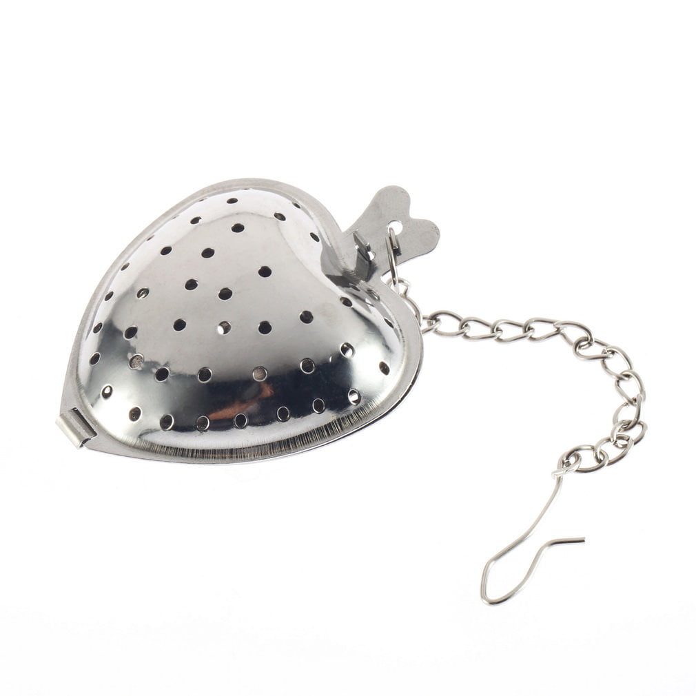 ankunlunbai Stainless Steel Heart Tea Spice Strainer Ball Infuser Filter Herb Steeper 55 * 40 * 20mm, Silver 