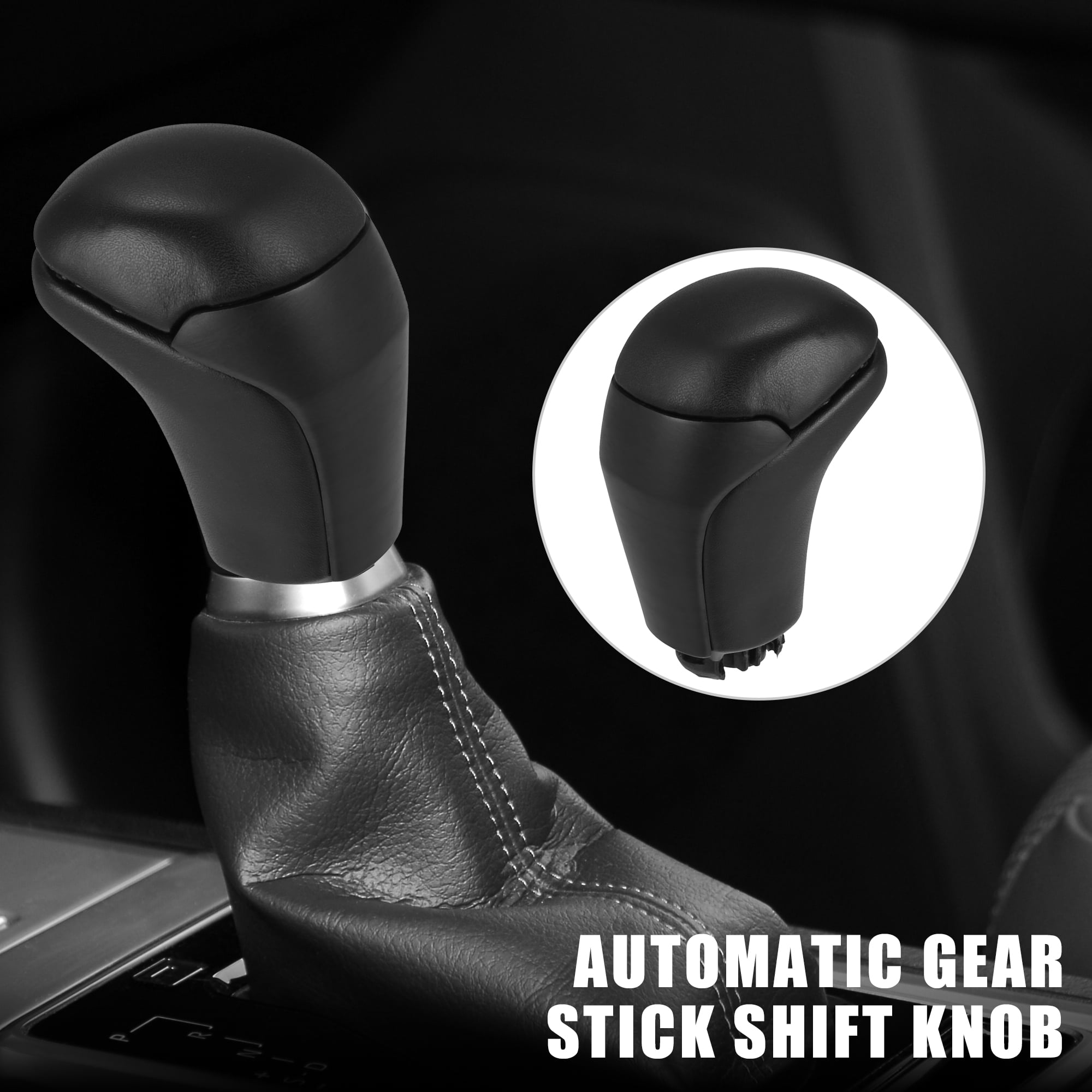 Car Automatic Gear Stick Shift Knob for Toyota Highlander 2014-2019 Tacoma HL234 Black Faux Leather Black Wood Pattern