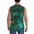 thumbnail image 4 of Fotbe Green Gold Glitter Men's Camiseta sin Mangas Estampada para Hombres, Playera Casual para Gimnasio, Entrenamiento, Playa-Medium, 4 of 7