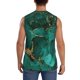 thumbnail image 4 of Fotbe Green Gold Glitter Men's Camiseta sin Mangas Estampada para Hombres, Playera Casual para Gimnasio, Entrenamiento, Playa-X-Large, 4 of 7