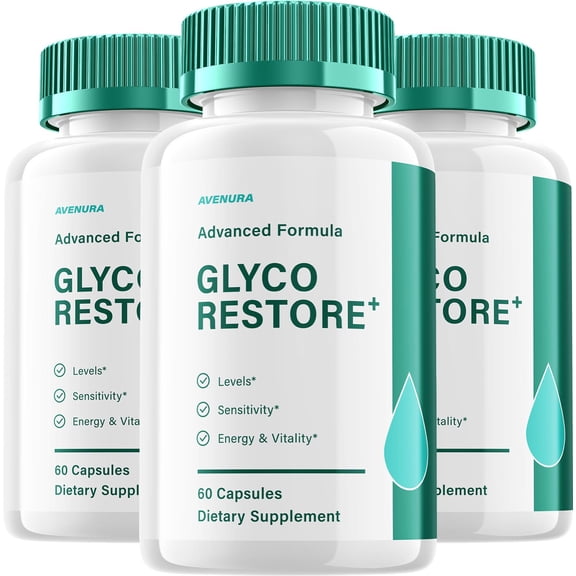 Glyco Restore Capsules – GlycoRestore Natural Blend Glycogen Formula for Health Support, 3 Pack, 180 Capsules