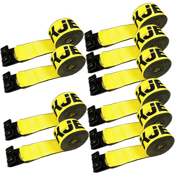 Correas de amarre KJE, paquete de 10, 10 m, 10 cm, uso rudo, 2500 kg