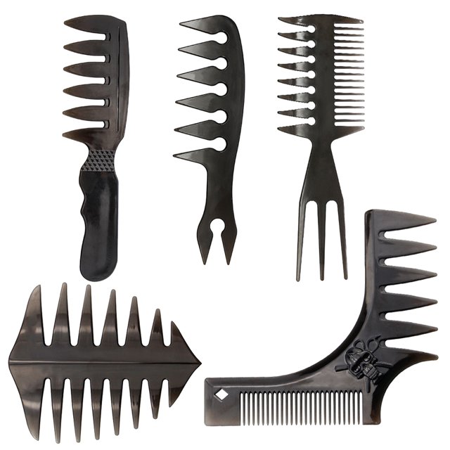EeaseCA 5pcs Oil Head Combs Set Vintage Styling Comb Slicked Back Hair Comb Professional Beard Comb for Men