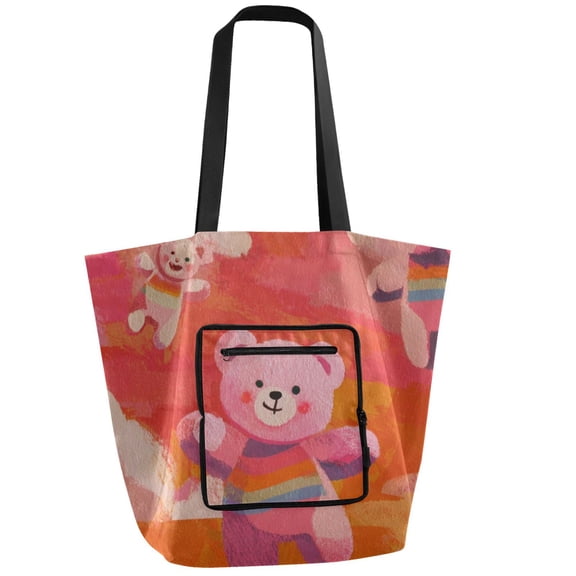 Iauyy Foldable Shoulder Tote Bags Large Storage for Women -Reusable 11*9.5*15.4in Wide Handbag Design Shopping/Travel Bag ,????_????-01-01