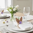 thumbnail image 5 of Easter Napkin Rings Set of 6 Holder with Bunny Ear Wooden Easter Bunny Rabbit Napkin Rings Wooden Dinner Easter Napkins Ring Table Dinner for Party Decoration, 5 of 5