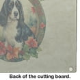 thumbnail image 4 of English Springer Spaniel Christmas Flowers Glass Cutting Board 12 in x 15 in, 4 of 5
