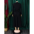 thumbnail image 5 of AURA Plus Size High Neck Beaded Swing Midi Dress Elegant Long Sleeve High Waist African Style, 5 of 9