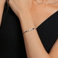 thumbnail image 5 of Gem Stone King 925 Silver and 10K Yellow Gold White Moissanite and Blue Created Sapphire and White Lab Grown Diamond Bracelet for Women (2.16 Cttw, Gemstone, Oval, Wheat Chain, 7.5 inches), 5 of 5