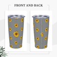 thumbnail image 4 of Sunflower Plaid 20 oz Travel Tumbler with Lid and Straw Insulated Coffee Mug Double Wall Vacuum Ice Coffee Cup Reusable Water Bottle Gifts for Women Men, 4 of 6