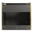 thumbnail image 5 of Fine Fixtures Oakville 24 in. W x 18 in. D x 33 in. H Wall Mounted Bathroom Vanity in Black Coal Oak with White Ceramic Sink - Satin Brass hardware, 5 of 8