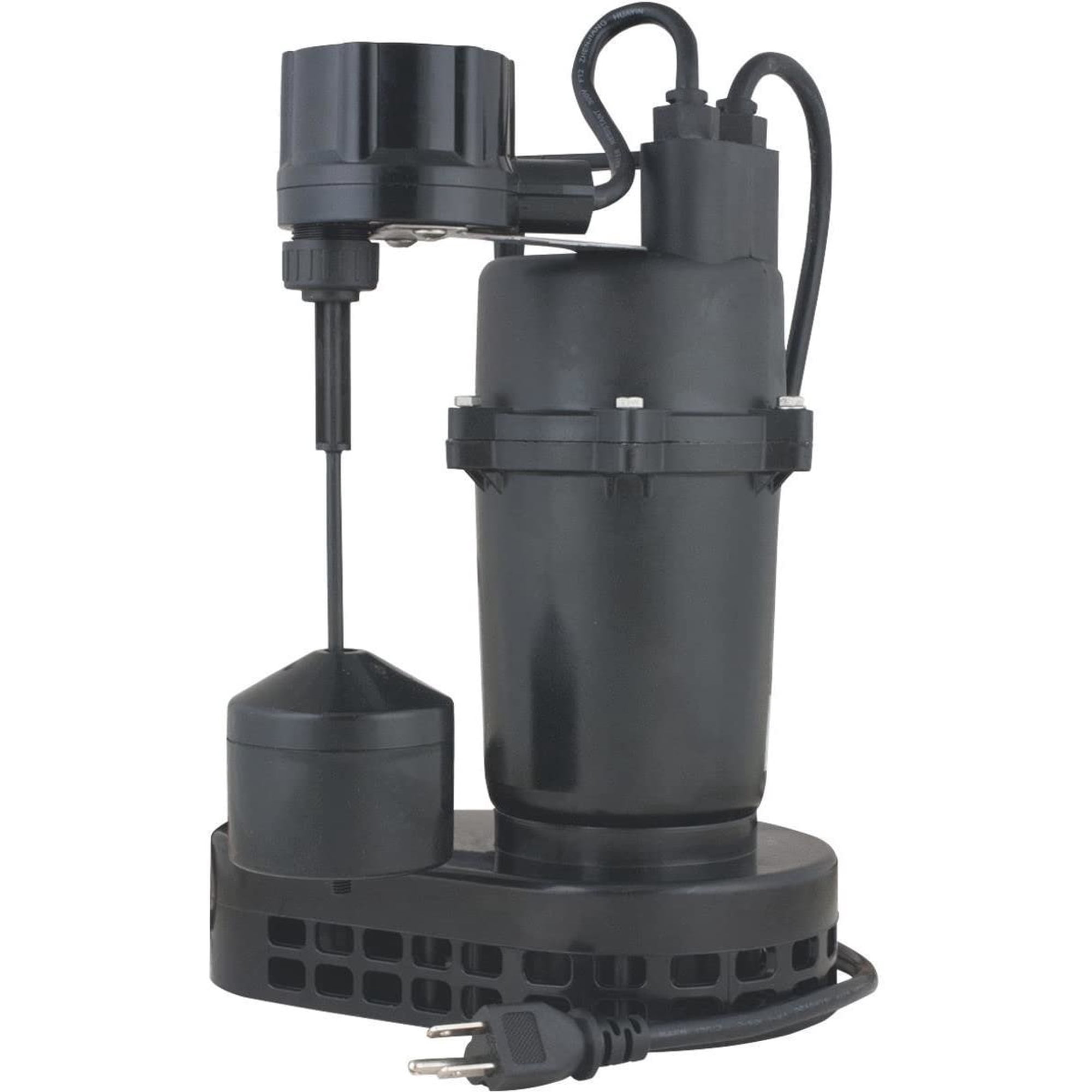 Star 3SPHLC Cast Aluminum 1/3 HP Submersible Sump Pump 1-1/2 Discharge Low Profile Sump with Vertical Float Switch 45 GPM 4 Amps