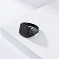 thumbnail image 2 of PAMTIER Unisex Stainless Steel Personality Creative Hip Hop Cool Smooth Surface Square Cut Signet Knight Ring Comfort Fit Black Size 9, 2 of 5