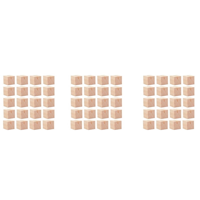 60 Piezas de Madera Tarjetero para Nombre de Mesa de Madera Soportes de Número de Mesa de Madera Maciza Tarjeteros para Etiquetas de Nombre, Imágenes, Postales