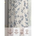 thumbnail image 6 of Navy Blue Leaves Sheer Curtains 72 Inch Length 2 Panels Set Window Treatments, Vintage Summer Botanical Farmhouse Rustic Rod Pocket Semi Curtains for Living Room/Bedroom/Kitchen Décor, 104"W x 72"L, 6 of 7