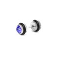 thumbnail image 2 of Cool Mens Earring Ear Stud Acero Inoxidable Blue CZ Crystal Fake Plug Fernando Pendientes, 2 of 8