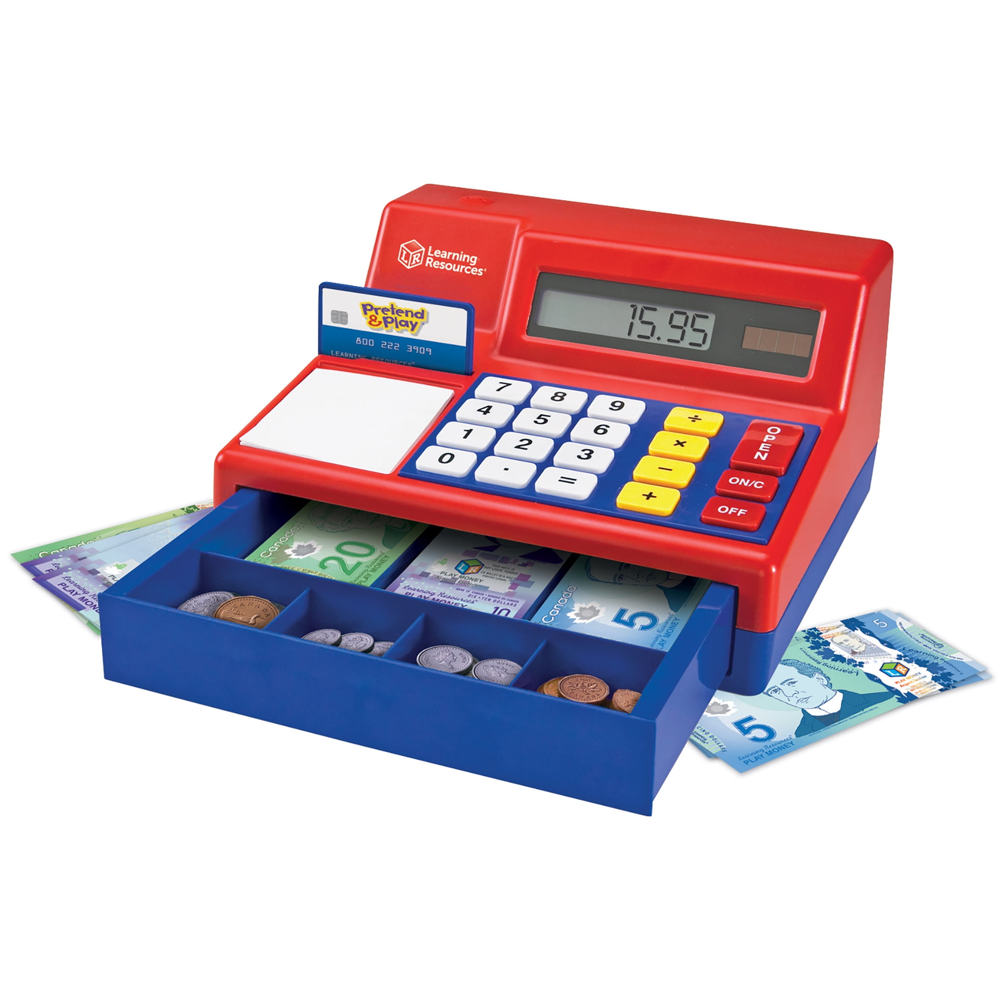 Learning Resources Pretend & Play Calculator Cash Register with Canadian Currency,  Ages 3+