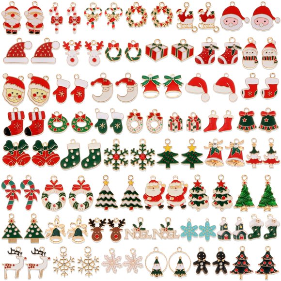 Abalorios navideños Acejoz, 100 unidades, 50 pares, para hacer joyas