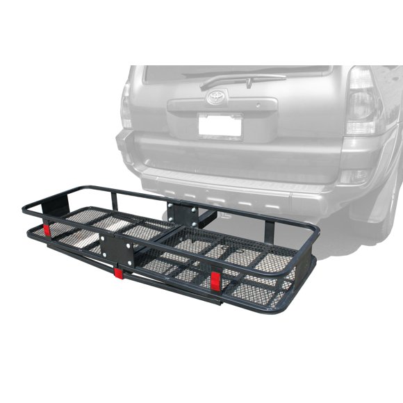 MaxxHaul 70103 500 lb. Capacity Steel Hitch Mount Folding Cargo Carrier Mesh Basket Fits 2 inch Hitch Receiver 60 x 21 x 6.5 in For Car SUV Pickup Truck Van Camping Traveling