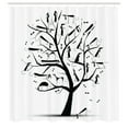 thumbnail image 3 of Ambesonne Dogs Shower Curtain, Autumn Tree with Silhouettes, 69"Wx84"L, White and Black, 3 of 5