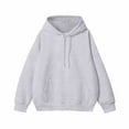 thumbnail image 2 of Momasggi Big and Tall Hoodies for Men Trendy Solid Color Long Sleeve Pullover Tops Loose Casual Hooded Sweatshirts with Pockets Gray XL, 2 of 3