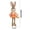 Orange, variant on Cadancy 23-Inch Long Legged Easter Bunny Figurine, Handmade Orange Tutu Skirt Rabbit Doll with Flower Basket for Spring Home Decor