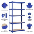 thumbnail image 3 of Industrial Strength 5-Tier Shelving Unit, Boltless Metal Storage Rack for Kitchen Garage Warehouse, 35.5 x 16 x 71 Inch, Blue, 3 of 5