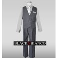 thumbnail image 2 of 4 Piece Pinstripes Boys Vest Suit Tie with Grey Shirt, 2 of 2
