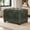 Black Green, variant on PU Leather Rolling Storage Ottoman, 24" Tufted Lid with Nailhead Trim, Hidden Storage Footrest & Organizer on Caster Wheels for Living Room, Bedroom, Entryway, Orange Brown