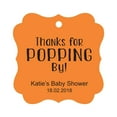 thumbnail image 1 of Darling Souvenir Personalized Baby Shower Favor Tags Custom Thanks For Popping By Custom Hang Tags-Orange-50 Tags, 1 of 1